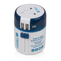 Адаптер с 2-умя USB-портами для зарядки Travel Blue Twist & Slide Adaptor голубой